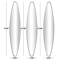10" x 47" Black Metal  Elongated Oval Wall Mirror Set
