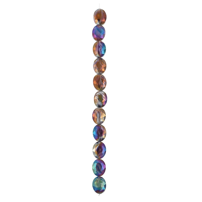 Purple Faceted Glass Oval Beads, 15.5mm by Bead Landing™
