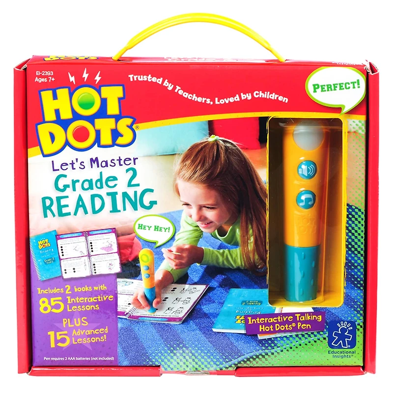 Educational Insights Hot Dots Jr. Let's Master Grade 2 Reading Set with Hot Dots Pen