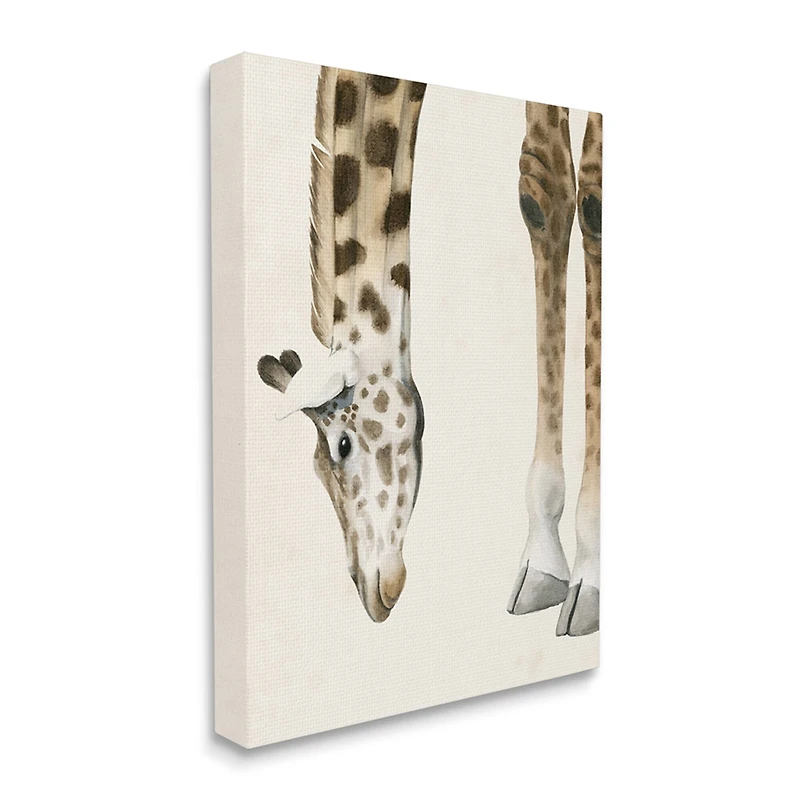Stupell Industries Giraffe Grazing Safari Animal Hoof Detail Canvas Wall Art