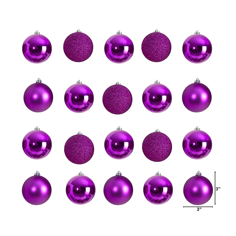 20ct. 3" Shatterproof Christmas Ornaments