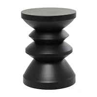 18" Black Metal Art Deco Inspired Accent Table
