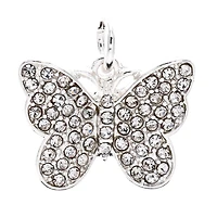 Charmalong™ Silver Plated & Stone Paved Butterfly Charm by Bead Landing™