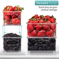 Sorbus Clear Stackable Kitchen & Fridge Storage Organizer Set