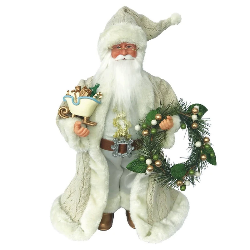 Santa's Workshop 15" White Sweater Coat Claus