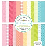 Doodlebug Design Inc™ Petite Prints Seaside Summer Double-Sided Cardstock, 12" x 12"
