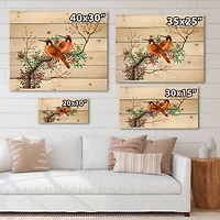 Designart - Two Chinese Birds On A Flowering Tree Branch