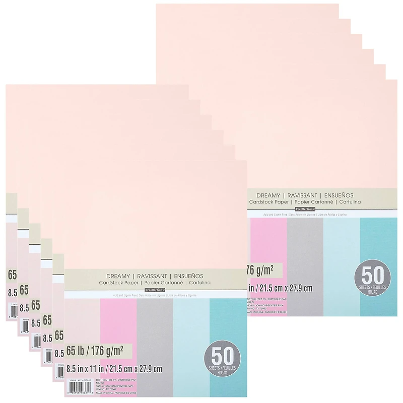 12 Packs: 50 ct. (600 total) Dreamy 8.5" x 11" Cardstock Paper by Recollections™