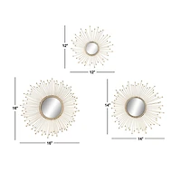 Gold Metal Glam Wall Mirror Set