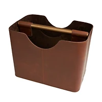16" Brown Leather Magazine Holder