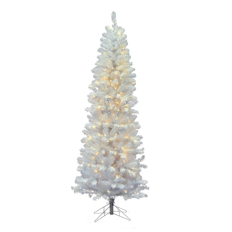 8.5ft. Pre-Lit White Salem Pine Artificial Christmas Tree, Warm White Dura-Lit LED Lights