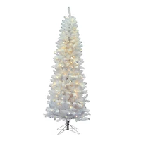8.5ft. Pre-Lit White Salem Pine Artificial Christmas Tree, Warm White Dura-Lit LED Lights