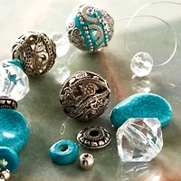 Clear & Blue Turquoise Strung Beads By Bead Landing™
