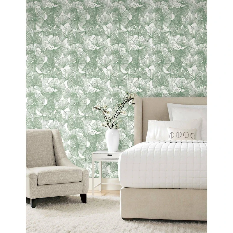 RoomMates Gingko Leaves Peel & Stick Wallpaper