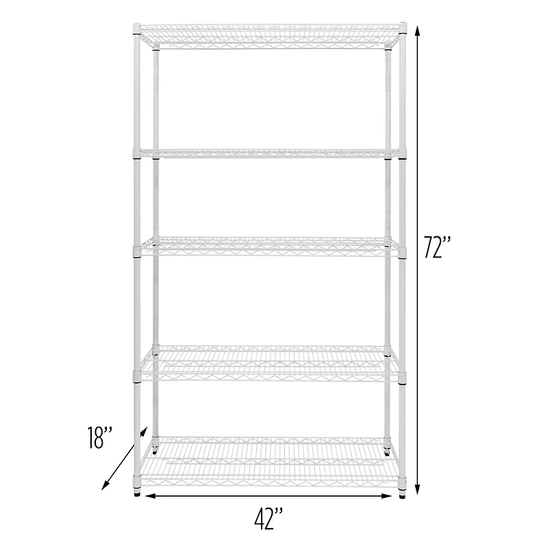 Honey Can Do White 5-Tier Heavy-Duty Adjustable Shelving Unit