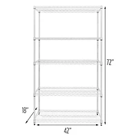 Honey Can Do White 5-Tier Heavy-Duty Adjustable Shelving Unit