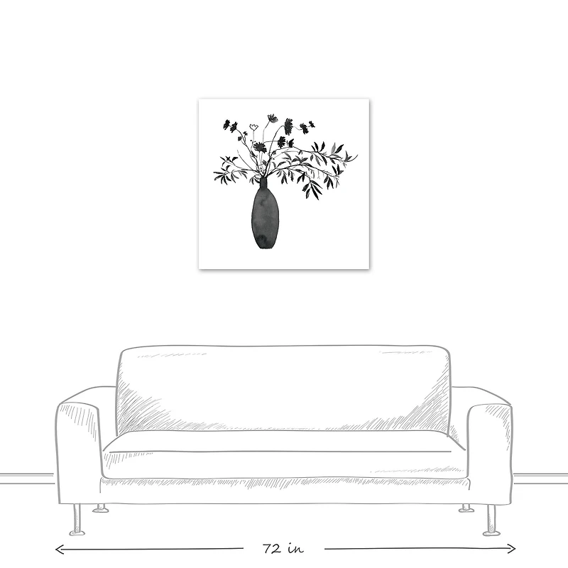 Monochromatic Floral II 30" x 30" Canvas Wall Art