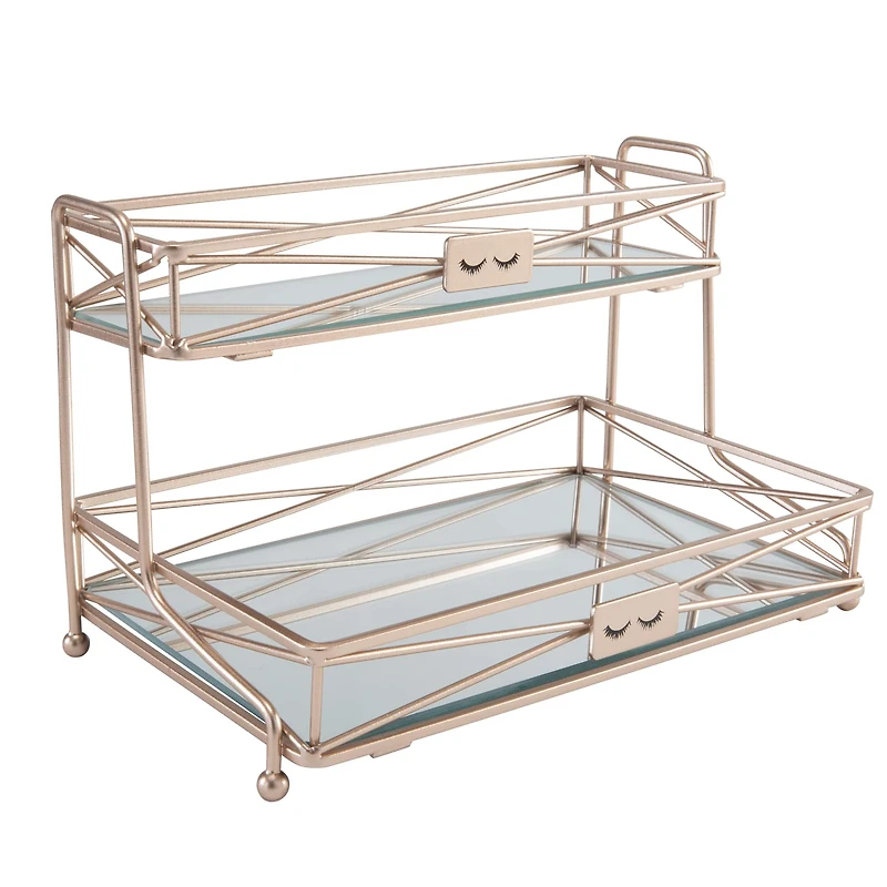 Home Details Rose Gold 2-Tier Vanity Tower