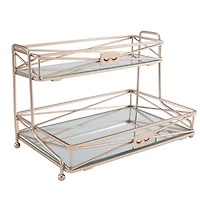 Home Details Rose Gold 2-Tier Vanity Tower