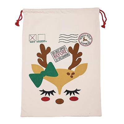 Personality Case™ 19" x 26" North Pole Express Nice Cotton Christmas Drawstring Bag