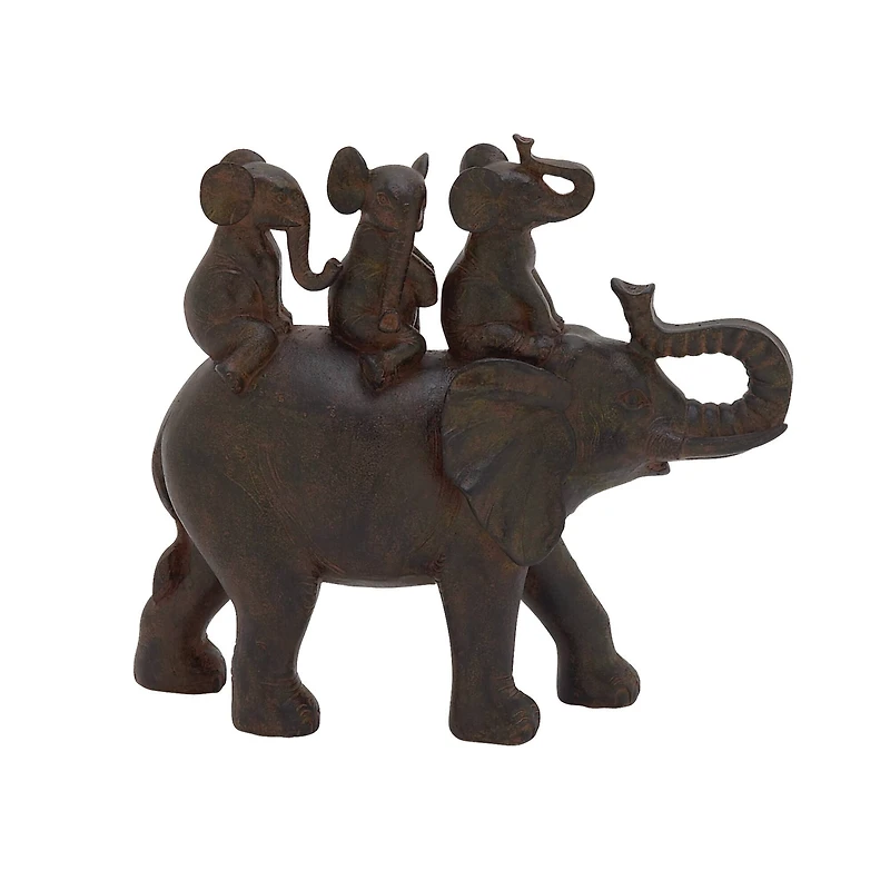 10" Brown Elephant Sculpture