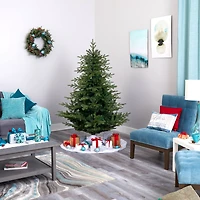 6ft. Pre-Lit Swedish Fir Artificial Christmas Tree with Warm White LED Lights