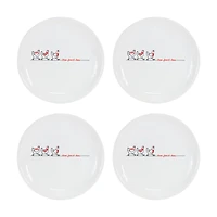 6.5" Three French Hens Plate Stoneware Set, 4ct.