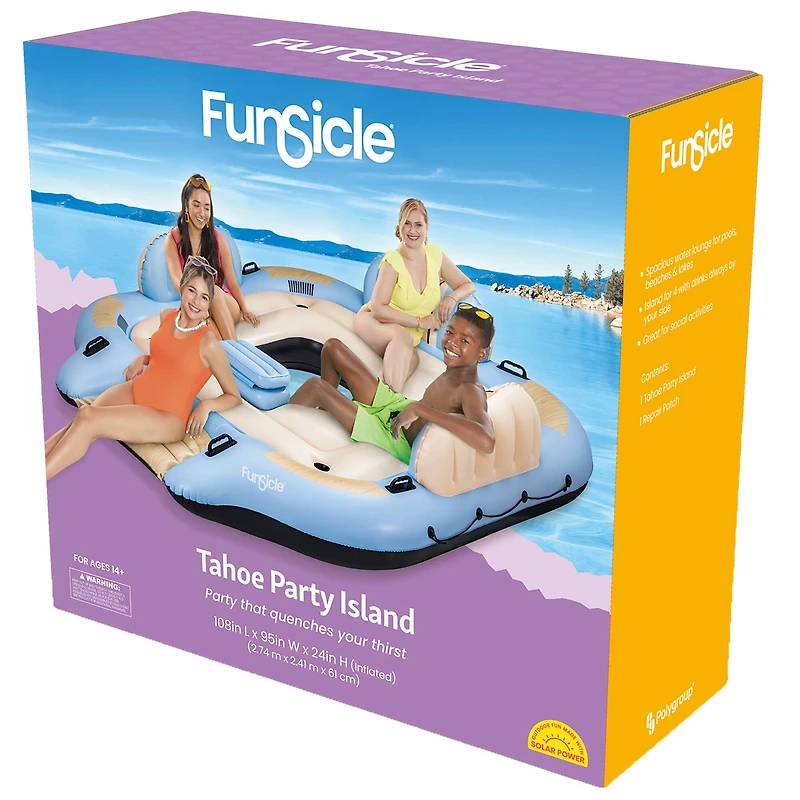 Funsicle 9ft. Tahoe Party Island Inflatable Water Float