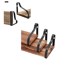 NEX™ Brown Floating Wall Shelves Set with Metal Rack Brackets