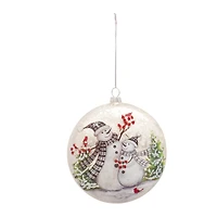 6ct. 5.5" Glass Snowman Disc Ornaments