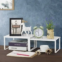 NEX™ White Expandable Counter Cabinet Shelf Organizer Set