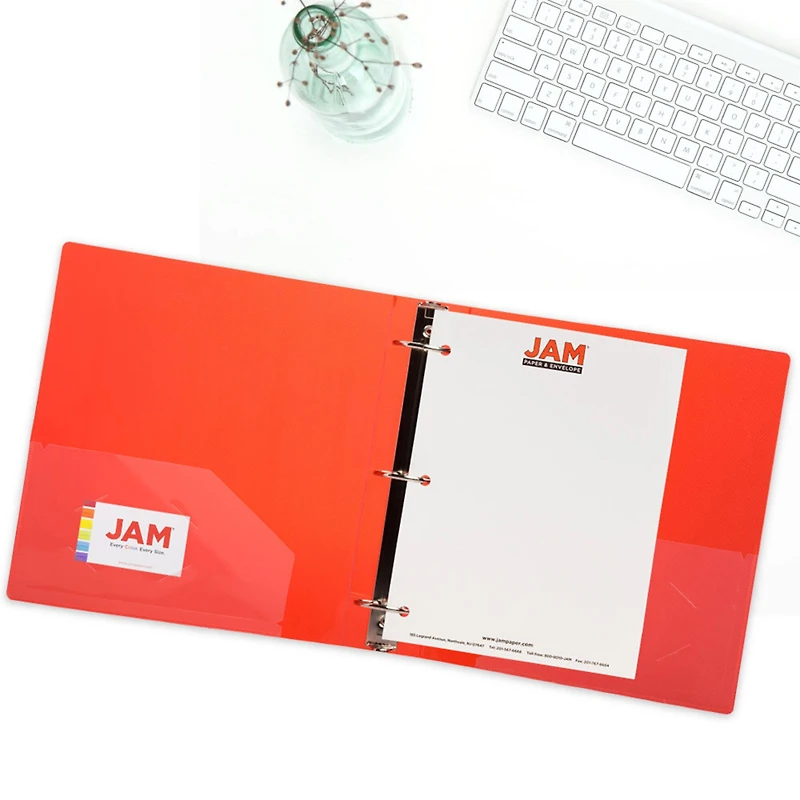 JAM Paper 2" Glass Twill Plastic 3-Ring Binders, 4ct.
