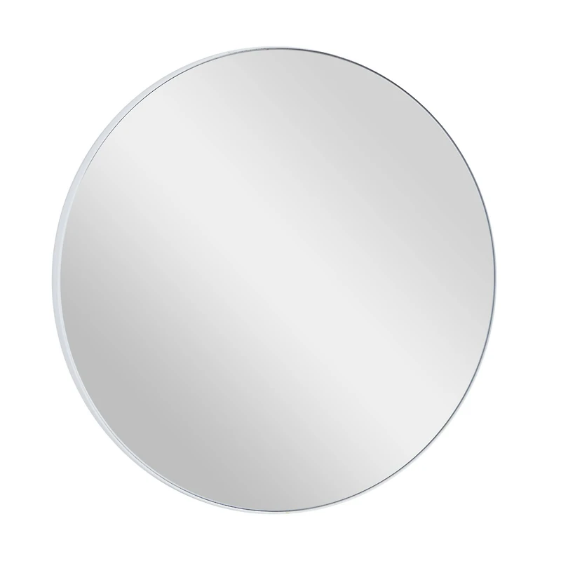 White Contemporary Wall Mirror, 24" x 1" x 24"