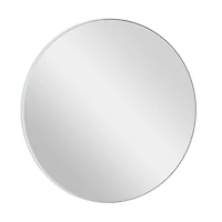 White Contemporary Wall Mirror, 24" x 1" x 24"