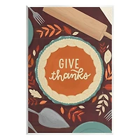 Stupell Industries Give Thanks Kitchen Utensils Pattern Wall Plaque Art