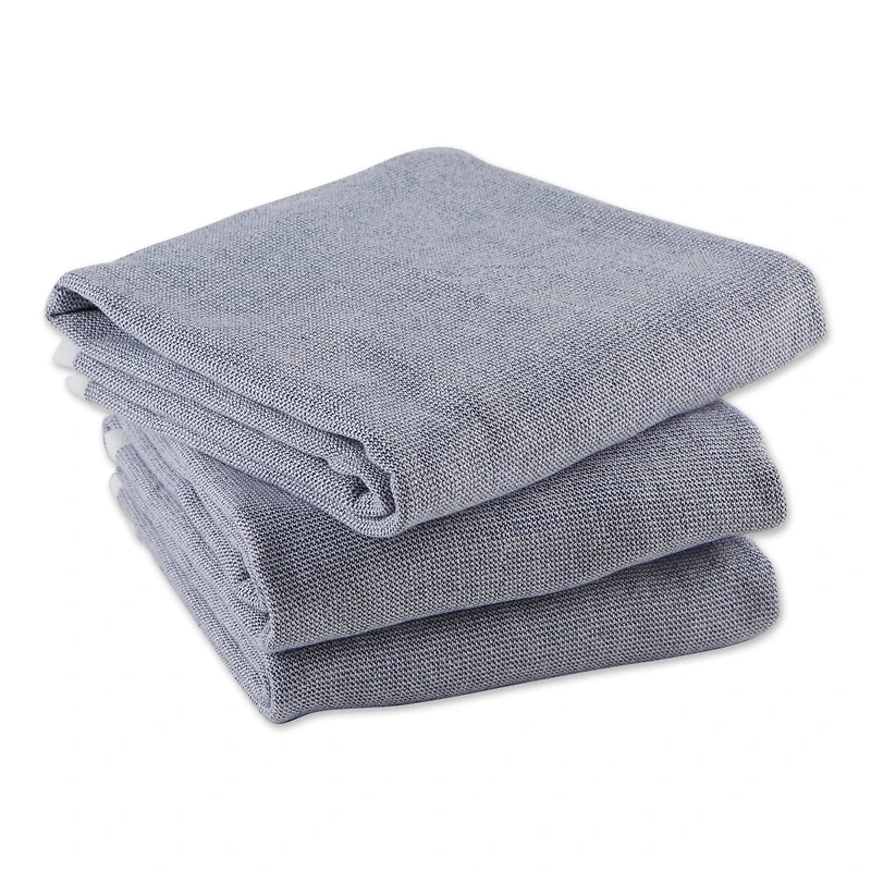DII® French Blue Chambray Terry Dishtowels, 3ct.
