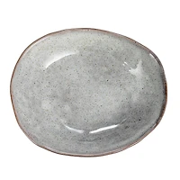 Hello Honey® 5" White Speckled Stoneware Organic Shaped Footed Dish