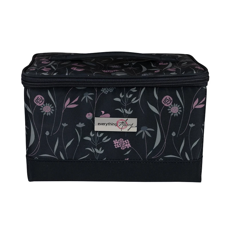 Everything Mary Pink & Gray Floral Collapsible Sewing Kit Organizer Box