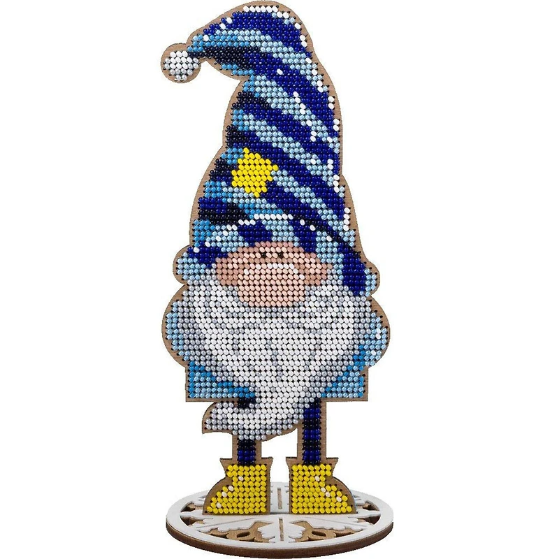 Wonderland Crafts Gnome Bead Embroidery on Wood Kit