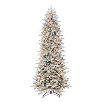 9ft. Pre-Lit Flocked Northern Fir Artificial Christmas Tree, Clear Incandescent Lights