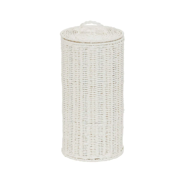 Household Essentials Wicker Toilet Paper Holder with Lid