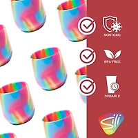 Silipint® 12oz. Hippie Hops & Arctic Sky Silicone Stemless Wine Glasses, 4ct.