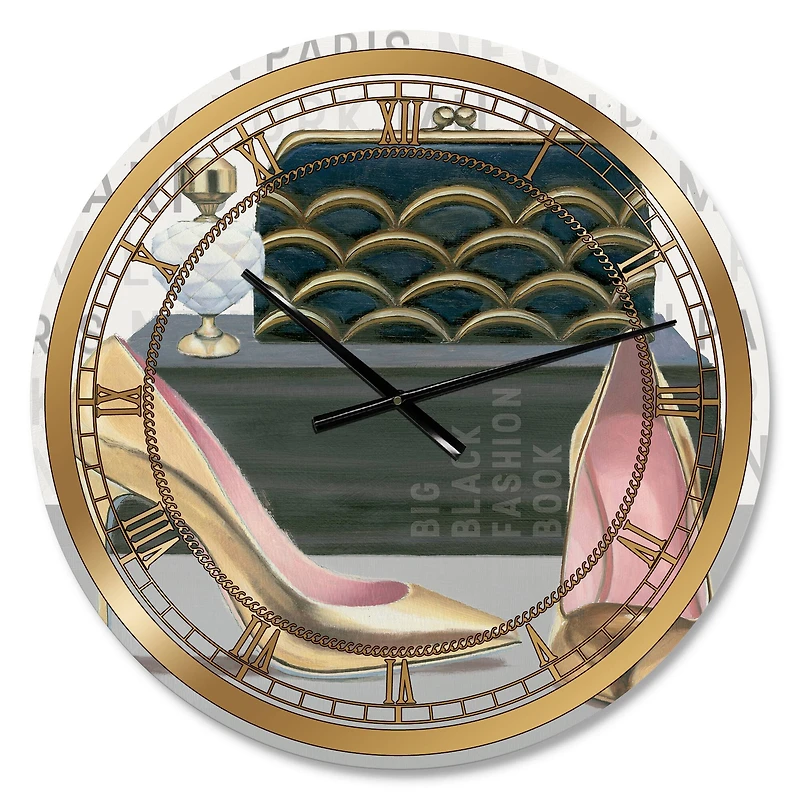 Designart 'Glam Fashion High Heels Iv Glam Wall Clock