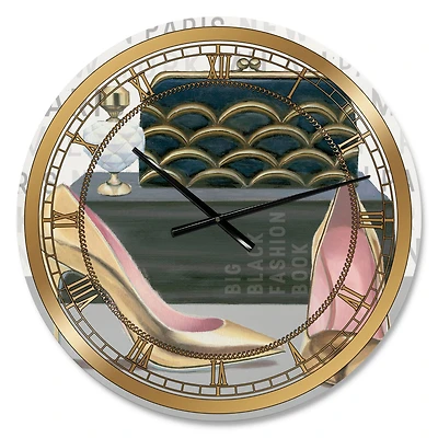 Designart 'Glam Fashion High Heels Iv Glam Wall Clock