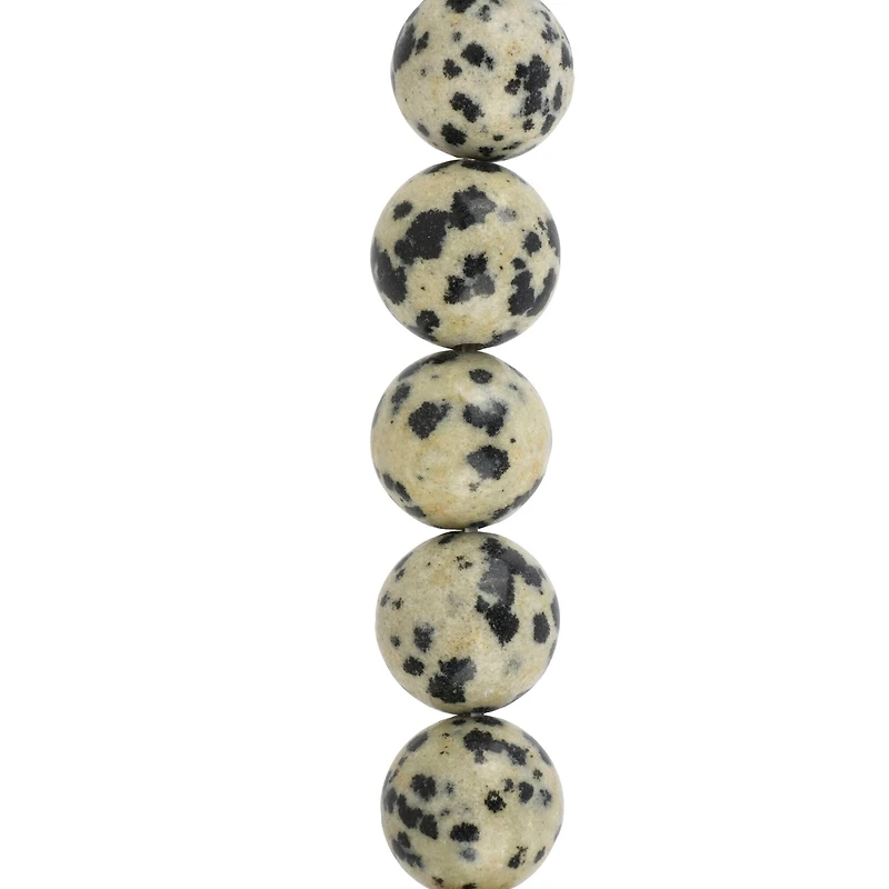 Black & White Dalmatian Jasper Round Beads by Bead Landing