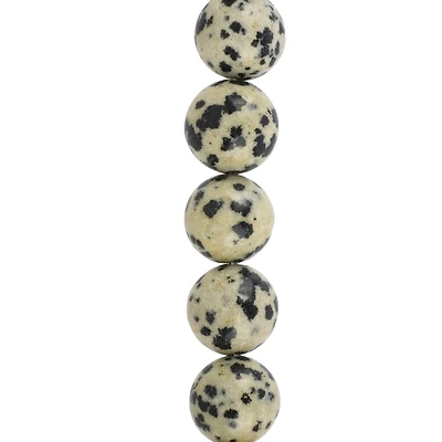 Black & White Dalmatian Jasper Round Beads by Bead Landing