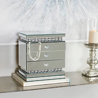 Silver Glam Jewelry Box, 11" x 8" x 11"