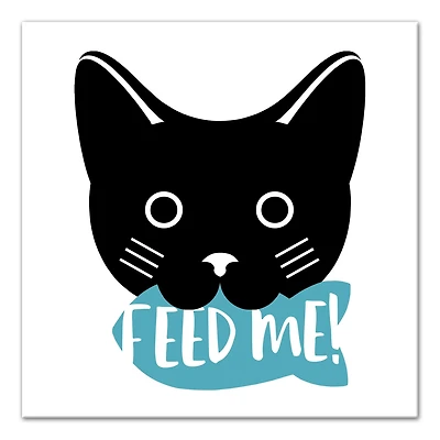 Feed Me Cat Canvas Wall Art