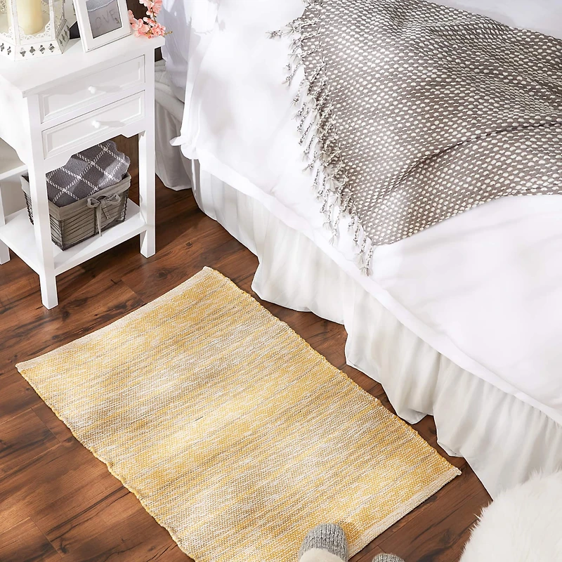 DII® Variegated Stripe Handwoven Recycled Yarn Rug