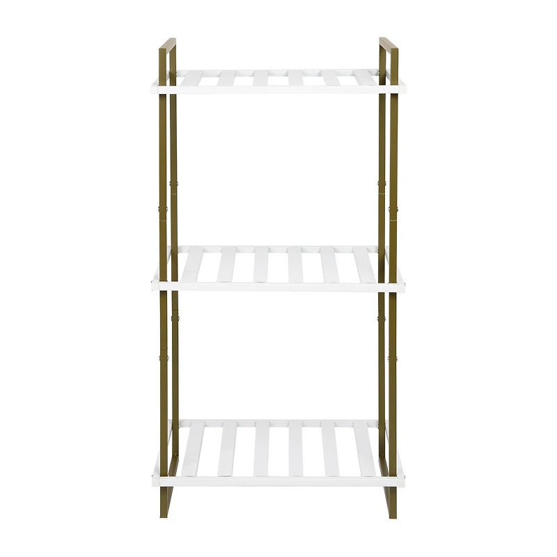 6 Pack: Honey Can Do Olive & White 3-Tier Tubular Metal Shelf